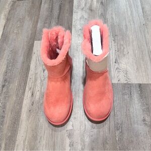 UGG Women’s Mini Bailey Bow Boots Pink/Coral Size 10 (EU 41) New